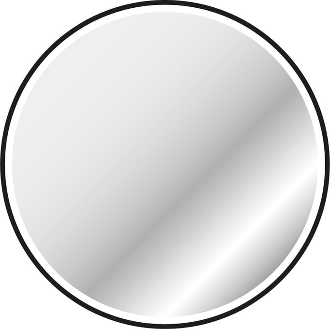 Miroir salle de bain ROND avec éclairage LED et contour noir - Diam 70cm