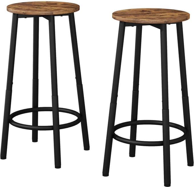 Vicco Edmonton Barkrukken set van 2 – 31.5 x 64 cm 2 delen Eiken rustiek