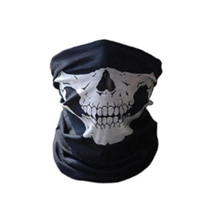 Multifunctioneel Karakteristiek Schedel Halve Gezicht Hoofdband Masker voor Fietsen Wandelen black