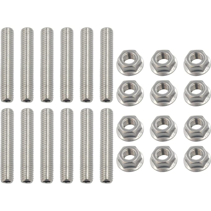 LS1 HEADER STUDBOUT KIT BOUTEN ROESTVRIJ STAAL Vervanging voor LSX LS2 LS3 LS6 LS7 4.8 5.3 6.0 6.2L zilver