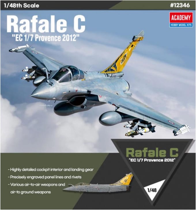 Academy Modelbouwpakket Militaire voertuigen - 12346 Dassault Rafale C - EC 1/7 Provence 2012 Plastic - 1:48 - Modelbouw