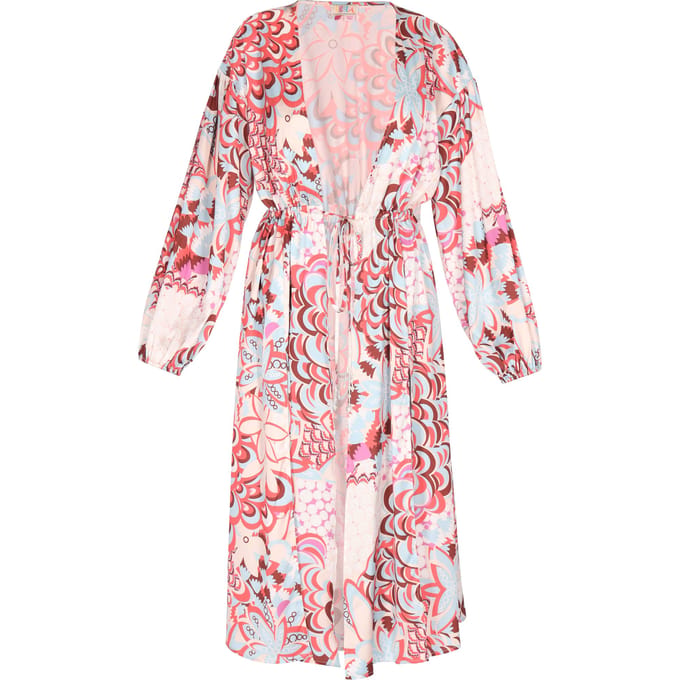 IZIA Kimono Dames Rood Veelkleurig