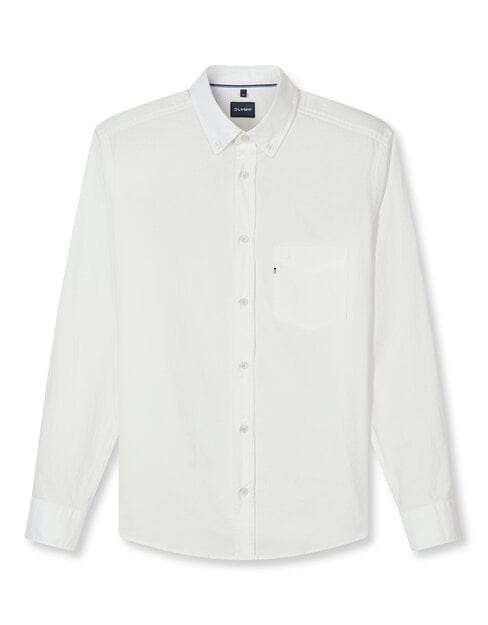 OLYMP Casual Overhemd, Regular Fit, Button-down, Wit