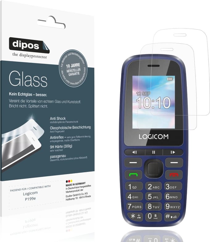 dipos – 2x Matte Pantserfolie geschikt voor Logicom P199e | 9H Screenprotector
