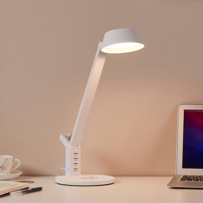 EGLO Banderalo Tafellamp - LED - Qi lader - 40,5 cm - Wit - Dimbaar