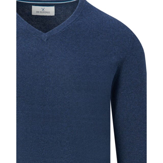 The BLUEPRINT Premium Trui V-hals Donkerblauw Heren