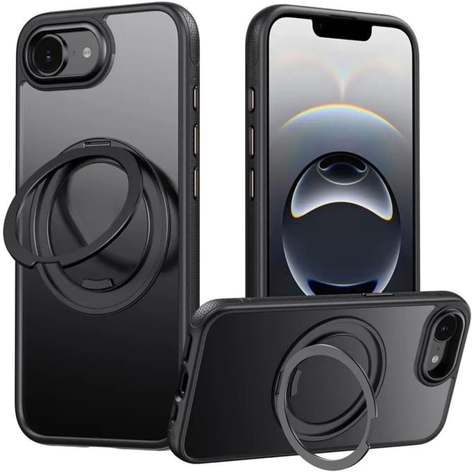 Premium Hoesje geschikt voor Apple iPhone 17e / 16e - MagSafe Kickstand - Zwart