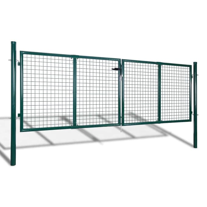 vidaXL - Hekpoort - staal - 300x100 - cm - groen