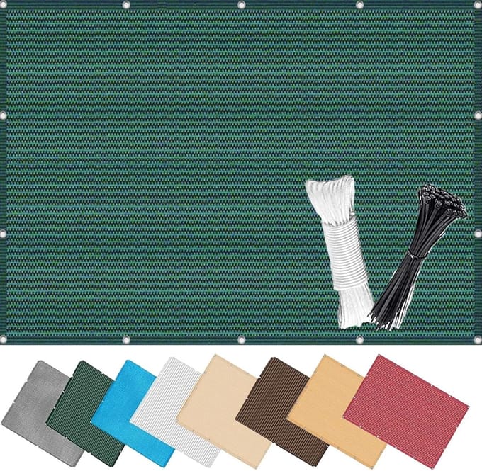 Balkon Windscherm - Privacy Scherm - Inkijk Blokkeren - Ademend Scheurvast - 3.5 x 9 Meter - Groen