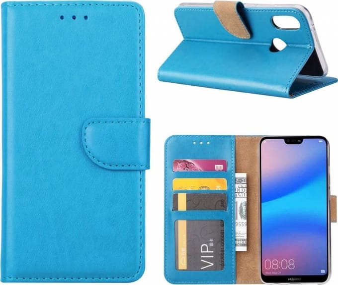 Hoesje Geschikt voor Huawei P Smart (2019) portemonnee - Blauw