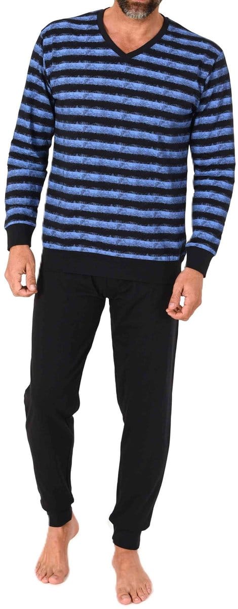 Normann herenpyjama met lange mouwen in elegante strepenlook