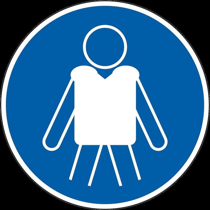 Reddingsvest verplicht bord - kunststof - M053 200 mm