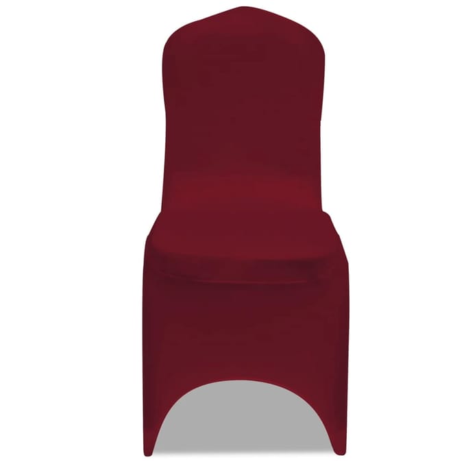 vidaXL - Stoelhoezen - stretch - bordeauxrood - 100 - st