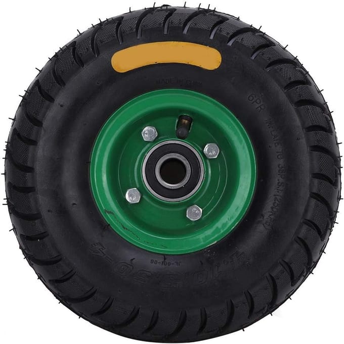Trolleywiel 10.5 inch met 6204-2RS Lager - Rubber Inflatable 4.10/3.50-4