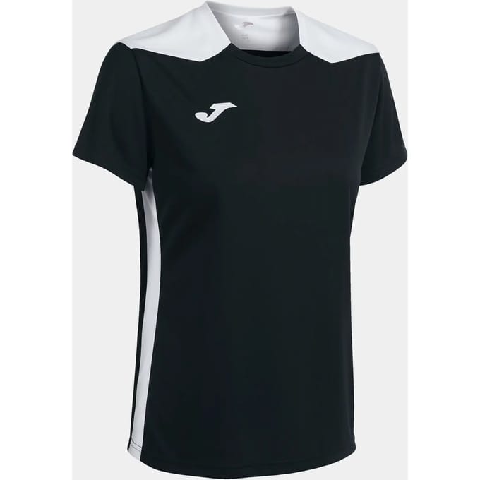 Joma Championship VI Shirt Korte Mouw Dames - Zwart / Wit | Maat: S