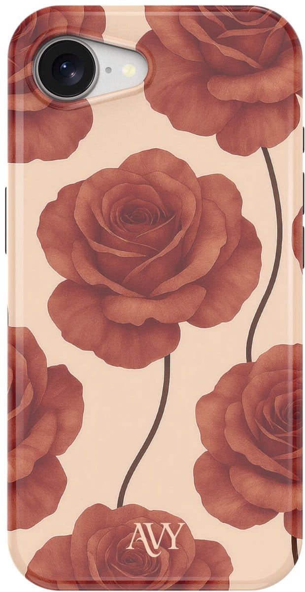 AVY Hard Shell Back Cover | geschikt voor Apple iPhone 17e / 16e 16e | Botanique Roses | Compatibel met MagSafe & Qi2
