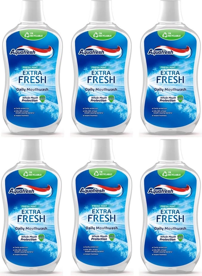 Aquafresh Mondwater Fresh Mint - Voordeelverpakking 6 x 500 ml