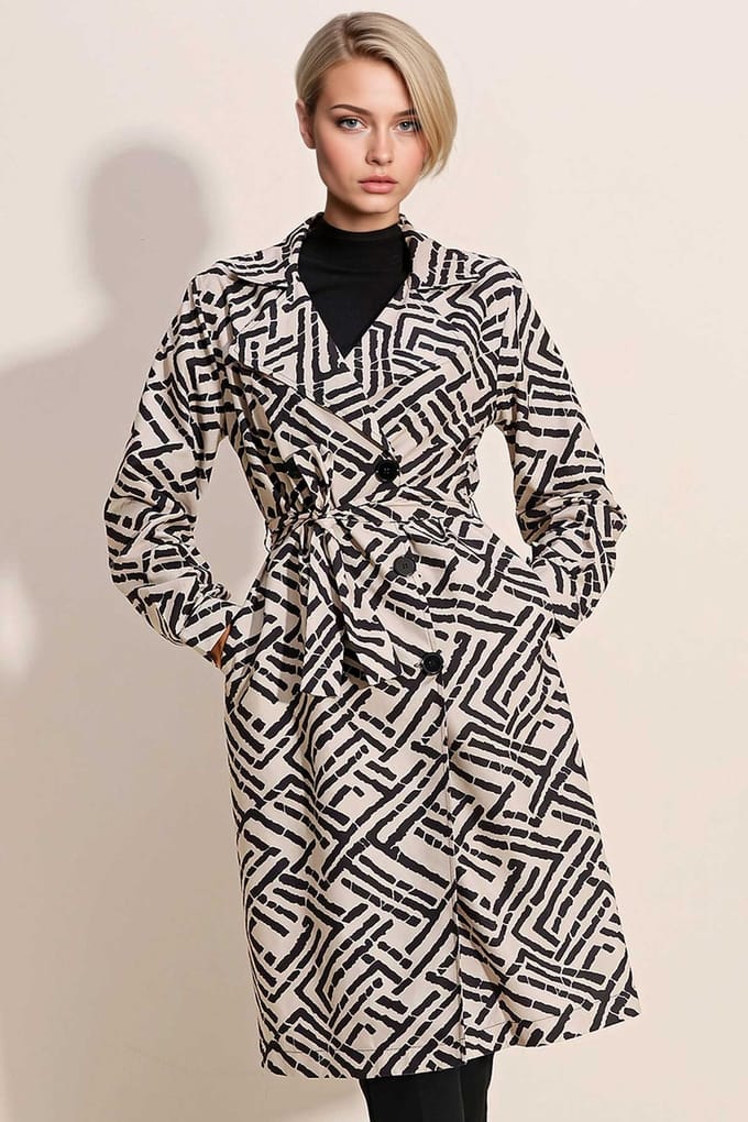 Dubbelbreasted Lange Trenchcoat