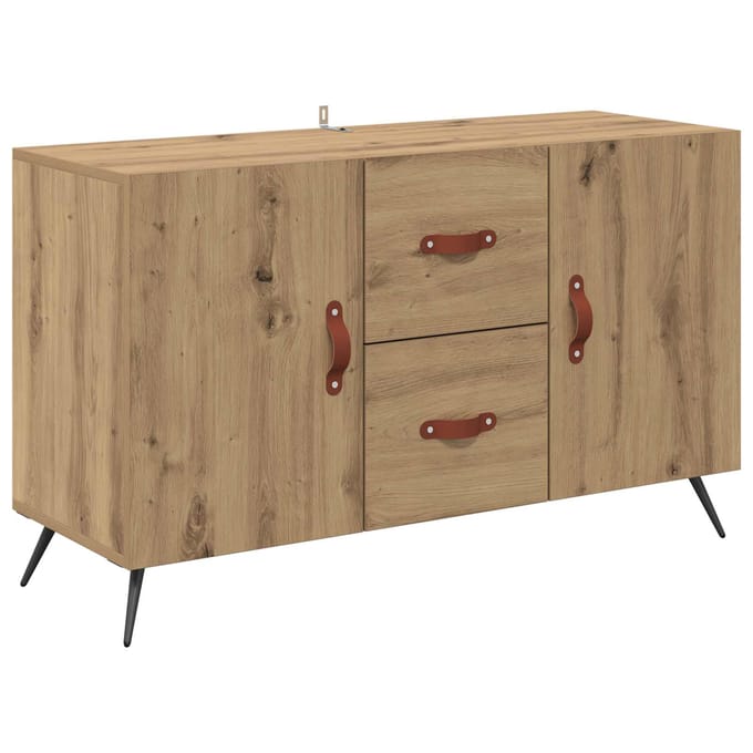 vidaXL - Dressoir - Artisan - Eiken - 100 - x - 36 - x - 60 - cm - Bewerkt - hout