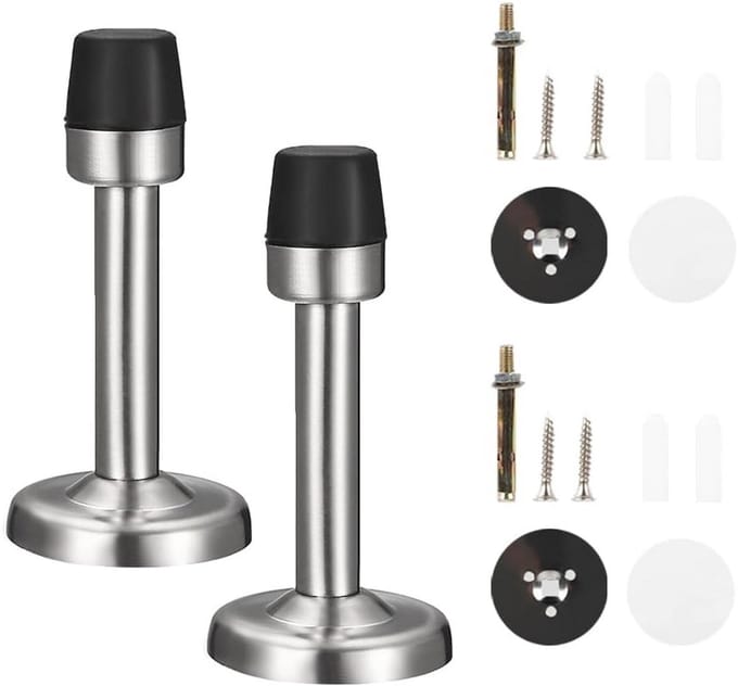 Deurstoppers met rubberen bufferbumper - Geluidsdemping en wandbescherming (2 stuks)