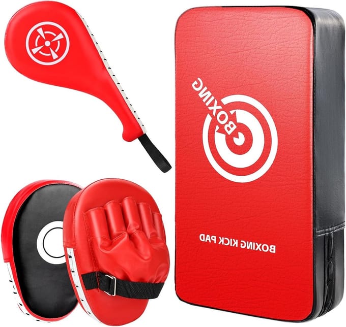 Professionele Bokshandschoenen en Kick Pads Set voor Training en Sparren