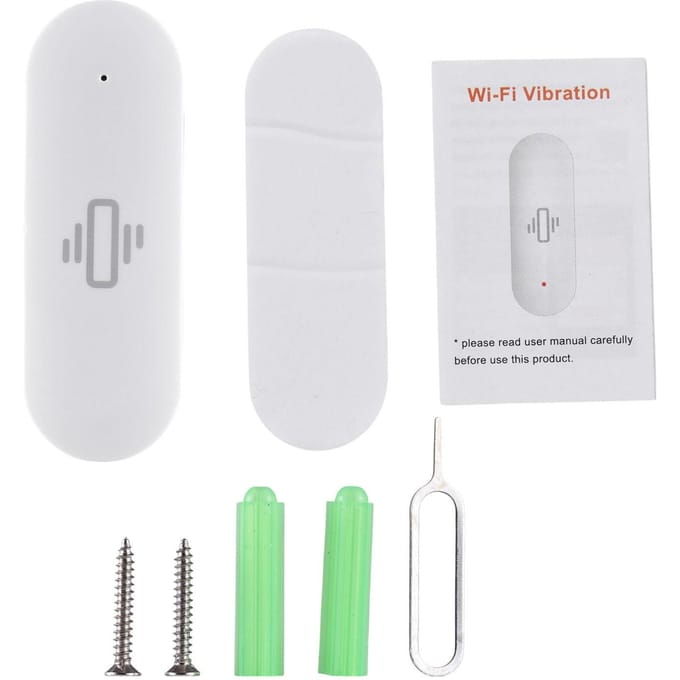 WiFi Trilsensor TY APP Afstandsbediening Trilling Val Alarm Detector Smart Home Alarmsysteem white