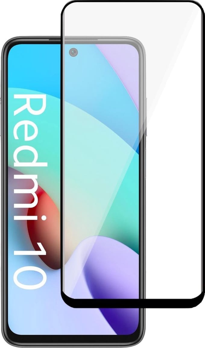 Screenprotector geschikt voor Xiaomi Redmi 10 - Beschermglas Full - Glas Screen Protector