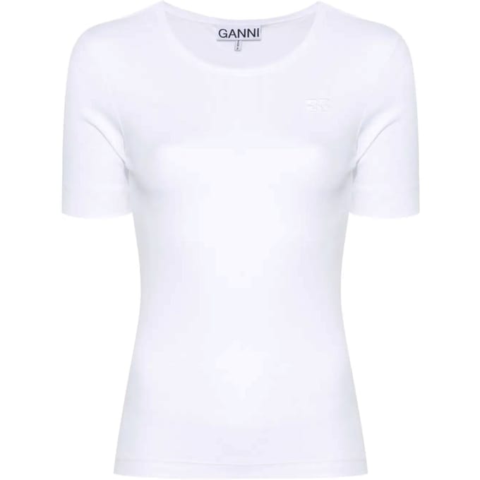 Ganni T-shirt en Polo Bianco