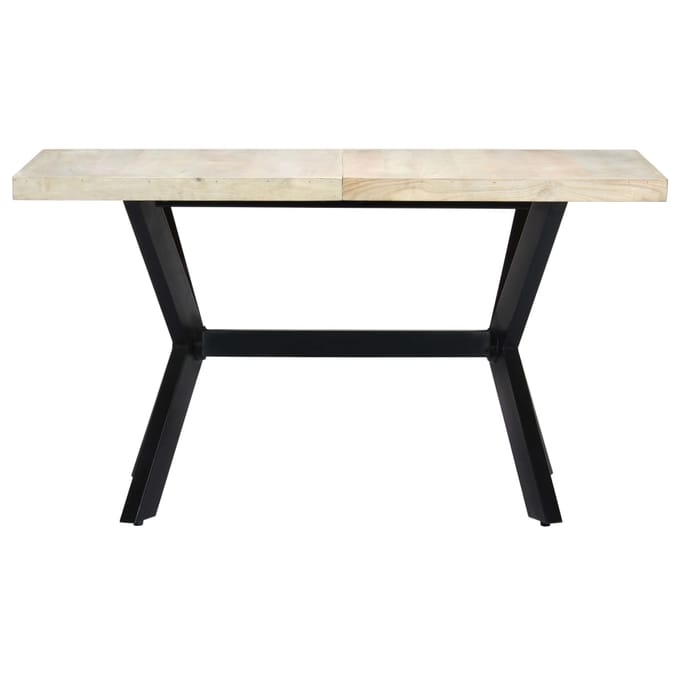 vidaXL - Eettafel - 140x70x75 - cm - massief - gebleekt - mangohout