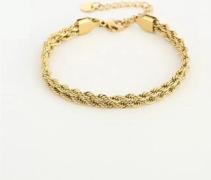 Amband gevlochten - goud