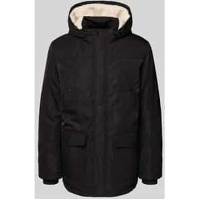 Parka met teddybont en klepzakken