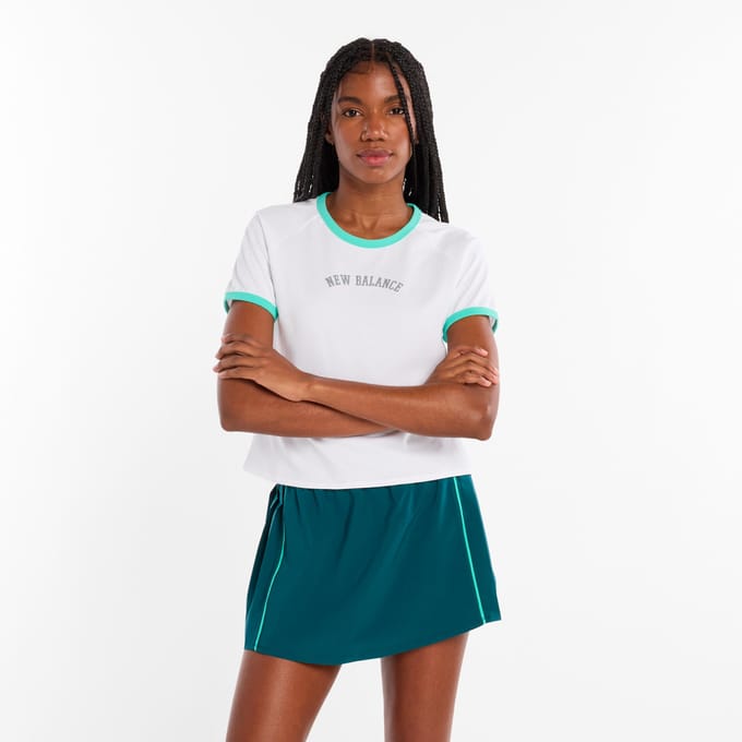 New Balance Tennis Practice T-shirt Dames-wit, groen