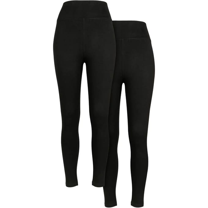 Urban Classics - High Waist Jersey 2-Pack Legging - S - Zwart