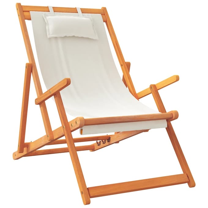 vidaXL - Opklapbare - stoelen, - 2 - stuks, - crèmekleurige - stof