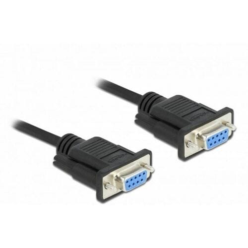 Delock Serial Cable RS-232 D-Sub9 female to female null modem with narrow plug housing 2 m