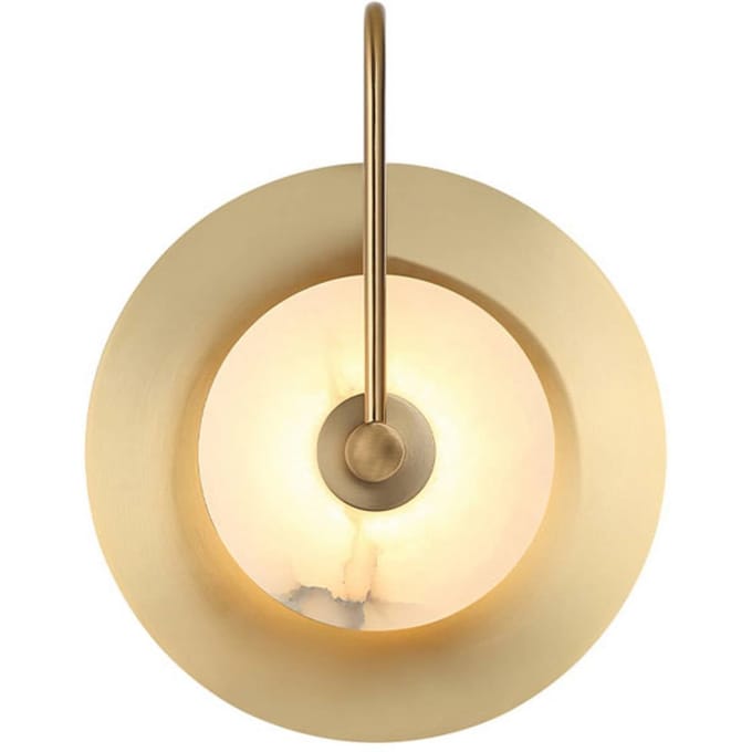 Viokef LED wandlamp Samira, messing, Ø 25 cm, kunststeen/metaal