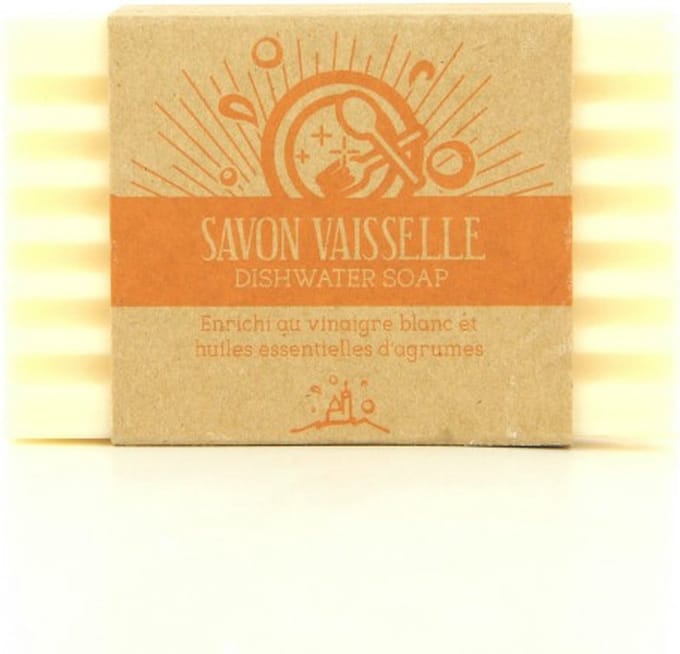 2x Afwaszeep met witte azijn en citrus 120g. - zeep voor de afwas - zero waste