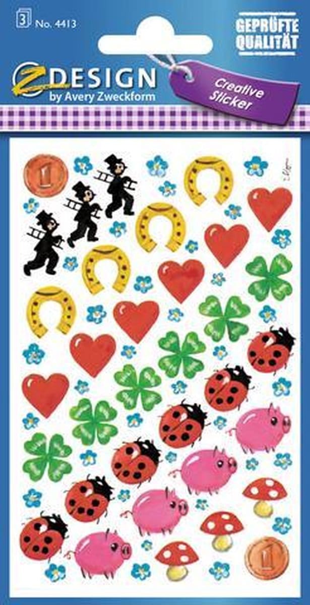 Avery Stickers Geluk Junior 7,6 X 12 Cm Papier 102 Stickers