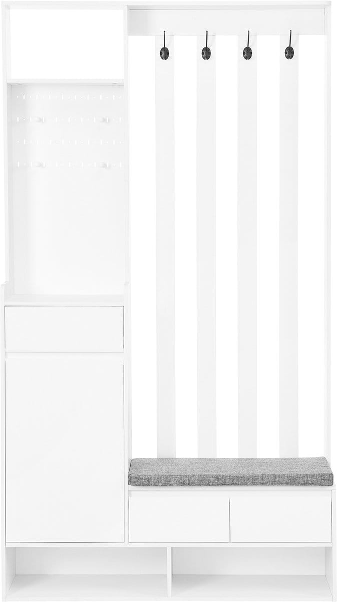 Witte multifunctionele hal kast MDF voor hal en wasruimte 100×35×180cm