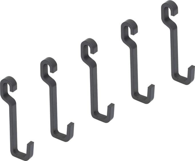 Emuca Set met 5 haken voor de keuken, staal, antracietgrijs