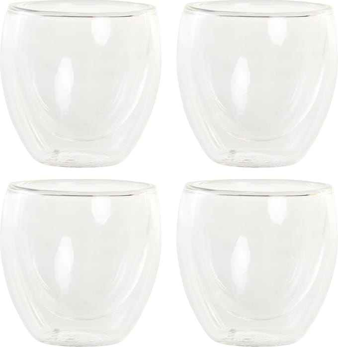 Items Koffieglazen - set 4x - dubbelwandig - espresso glazen - 100 ml