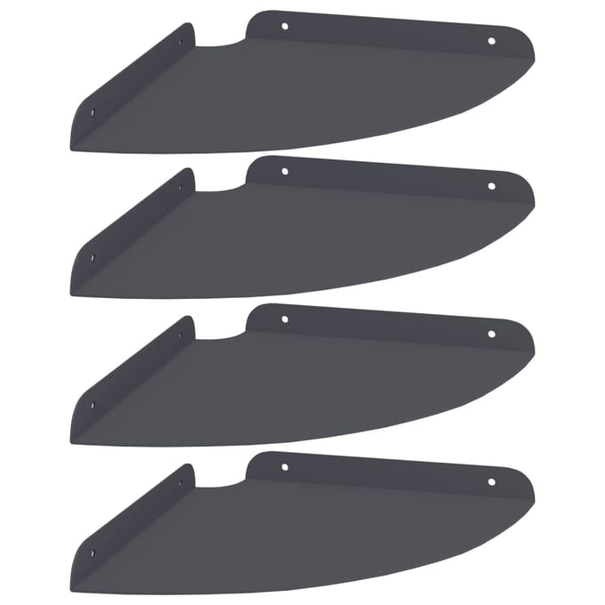 vidaXL - Hoek - Plank - 4 - st - Antraciet - 24 - x - 24 - x - 2,3 - cm