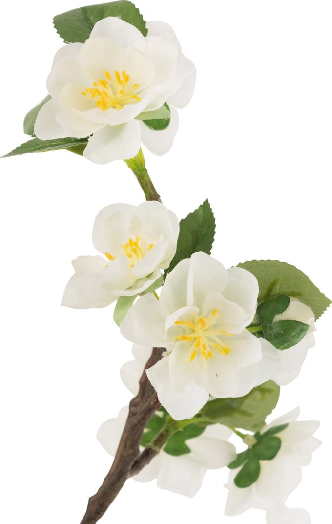 J-Line bloesemboom - kunststof - wit/bruin - small