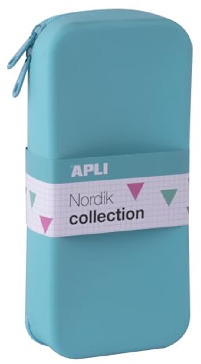 Minimalistische Siliconen Etui in Turkoois - Dubbele Ritssluiting