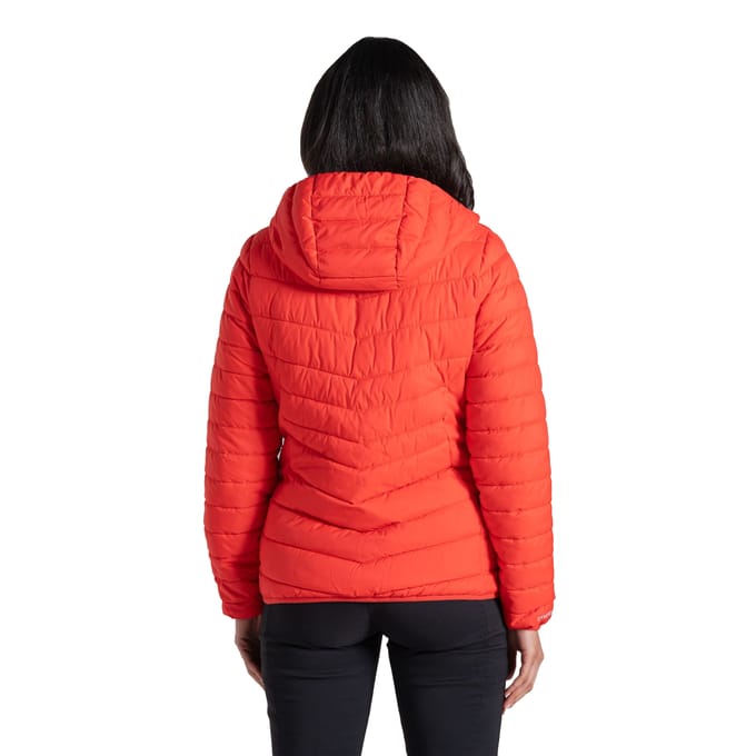 Craghoppers Dames/Dames Compresslite IX geïsoleerd jack met capuchon (Rode Dageraad)