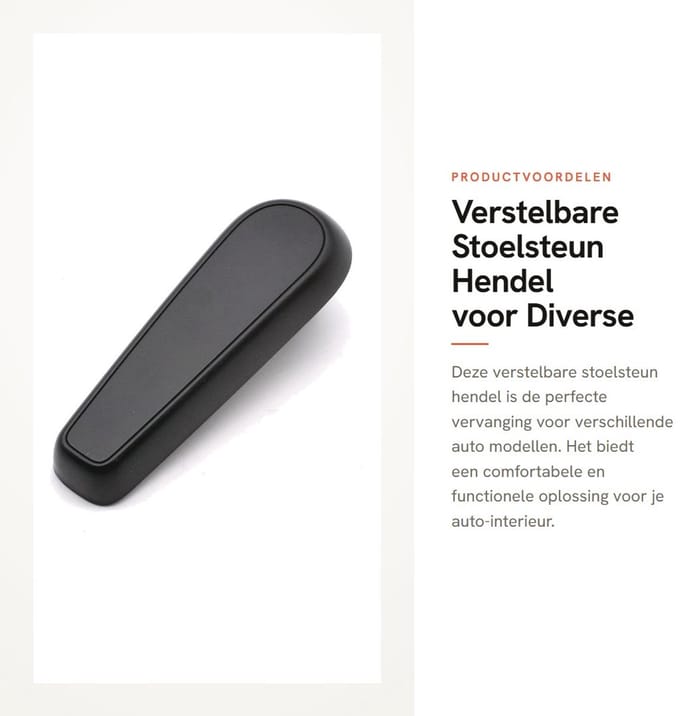 Dailygoods - Verstelbare Stoelsteun Hendel voor Diverse Auto's