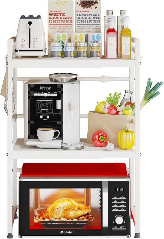 Verstelbare Magnetronrek - 3 Niveaus, Uitschuifbaar, Keuken Organizer