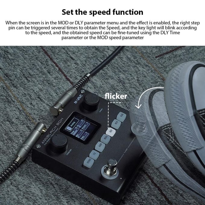 Modélisateur d'ampli guitare/basse M-VAVE Processeur multi-effets 80 préréglages modifiables 6 modules d'effets 3 bandes noir