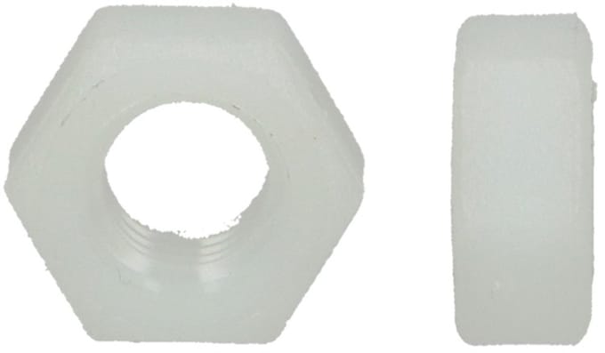 Moer nylon – M4 – DIN 934 – 6 stuks – kunststof zeskantmoer – PA