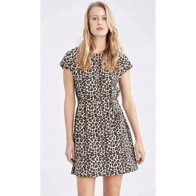 DeFacto - Jurk - Bruin - Dierenprint - XL